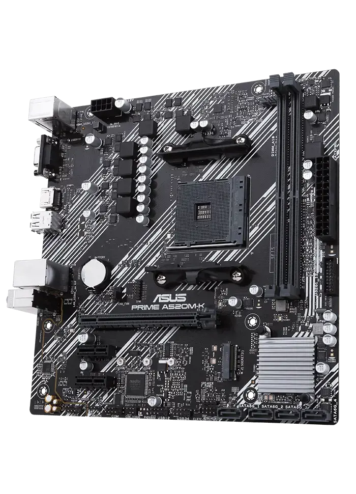 ASUS PRIME A520M-K, AMD, 3 kartos "AMD Ryzen™ 3", 3 kartos "AMD Ryzen 5", 3 kartos "AMD Ryzen™ 7", 3..., DDR4-SDRAM, 64 GB, DIMM, 2133,2400,2666,2800,3000,3200,3333,3466,3600,3733,3866,4000,4400,4600 MHz