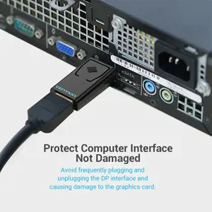 "Vention" DP vyriškos ir HDMI moteriškos lyties adapteris, juodas, DP, HDMI, juodas