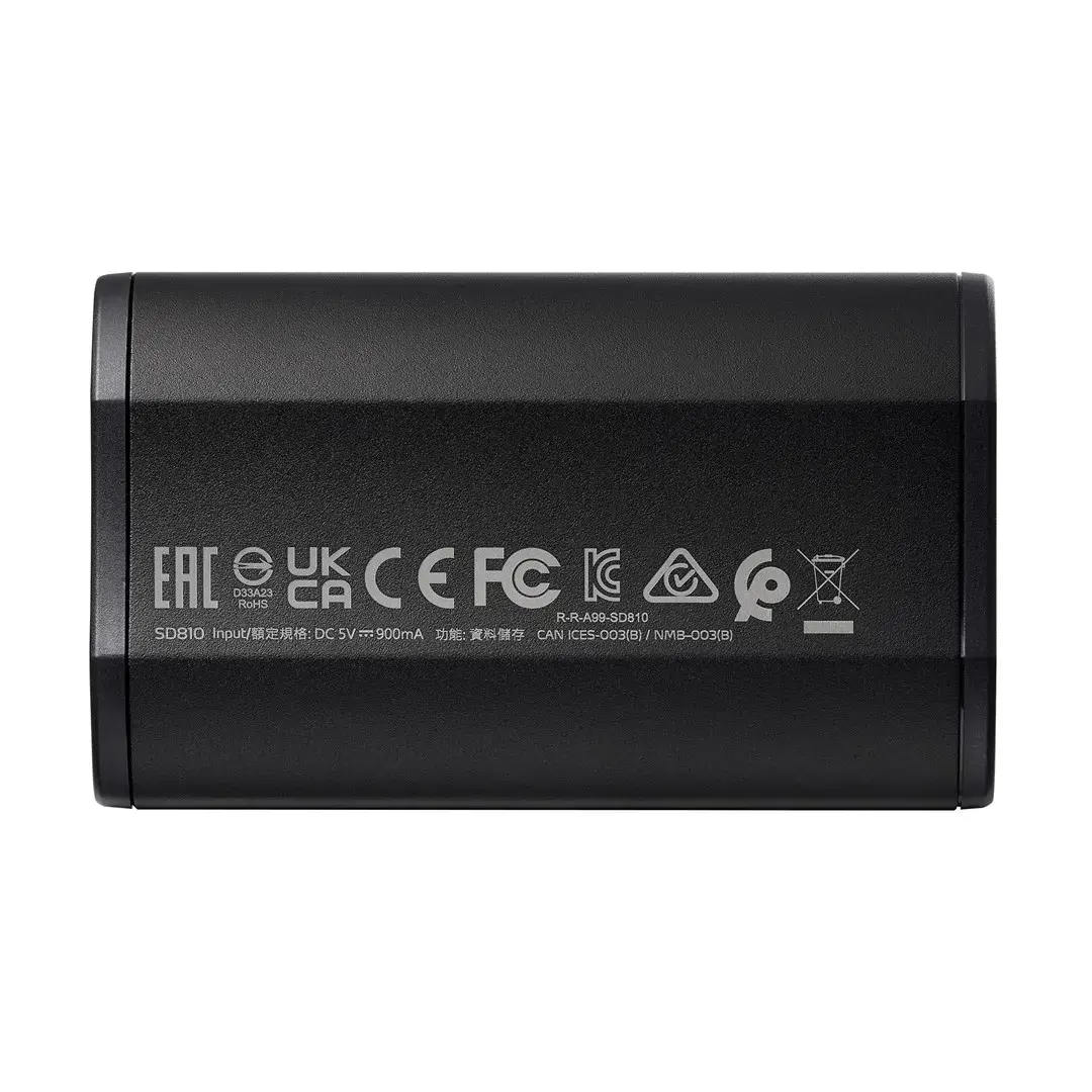 Išorinis SSD diskas ADATA SD810 1TB USB-C Įrašymo greitis 2000 MBajtų/sek Skaitymo greitis 2000 MBajtų/sek SD810-1000G-CBK