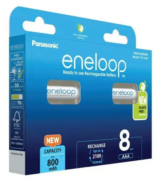 Panasonic Eneloop AAA 800 mAh rechargeable - 8 pcs