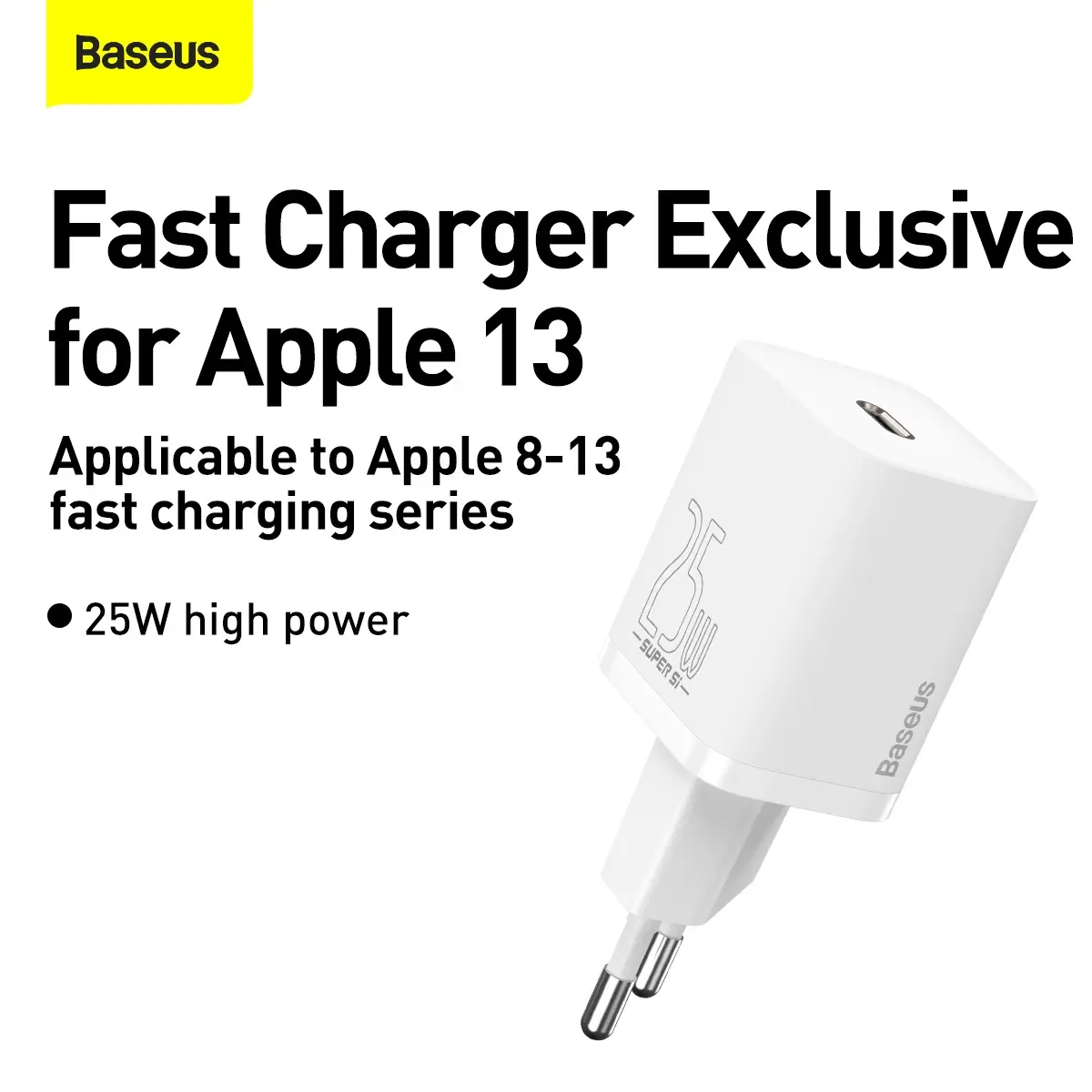 Baseus Super Si Quick Charger 1C 25W with USB-C cable for USB-C 1m (white)