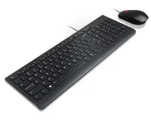 Lenovo 4X30L79928, pilno dydžio (100%), USB, QWERTY, juoda, pelė pridedama