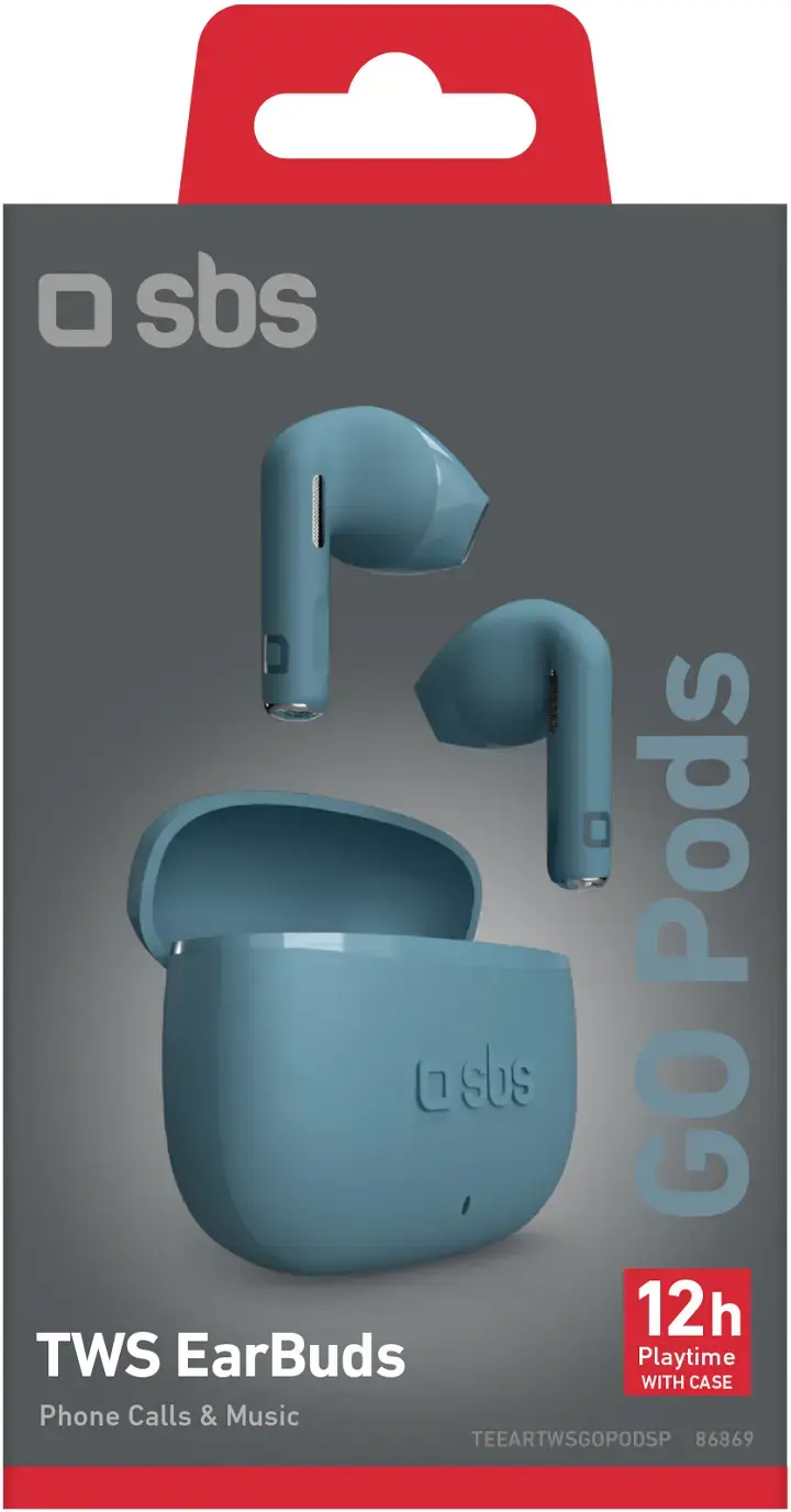 SBS wireless earbuds Go Pods TWS, petrol