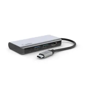 Belkin AVC006btSGY, USB 3.2 Gen 1 (3.1 Gen 1) Type-C, 100 W, sidabrinis, 4K Ultra HD, HDMI, USB 3.2…