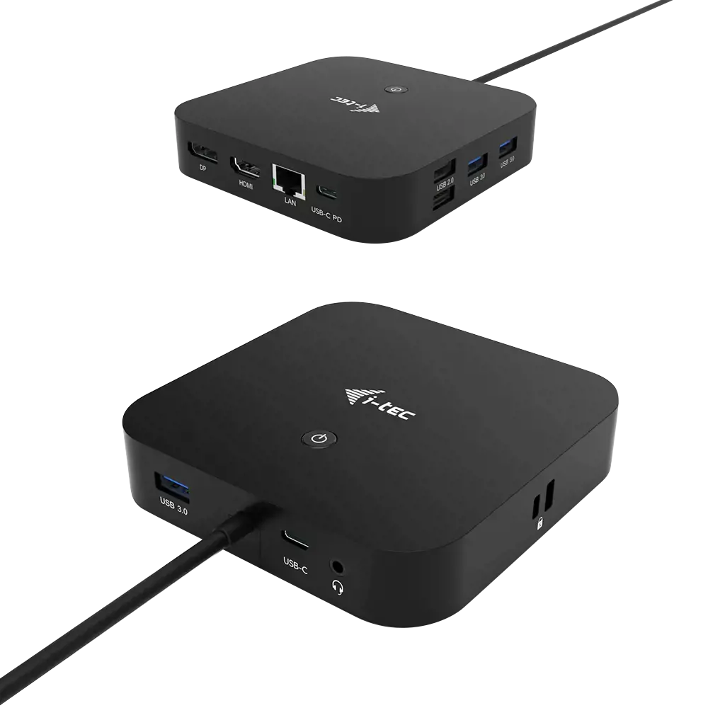 I-TEC USB-C Dual Display MST DS 1xDP 1xHDMI 1xGLAN 3xUSB 3.0 2x USB 2.0 1xUSB-C-Datei 1xAudio/Mic Jack 1x100W USB-C PD