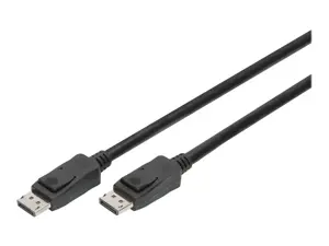 DIGITUS DisplayPort jungiamasis kabelis DP M/M 1,0 m su užraktu Ultra HD 8K Vers. 1.3/1.4 bl
