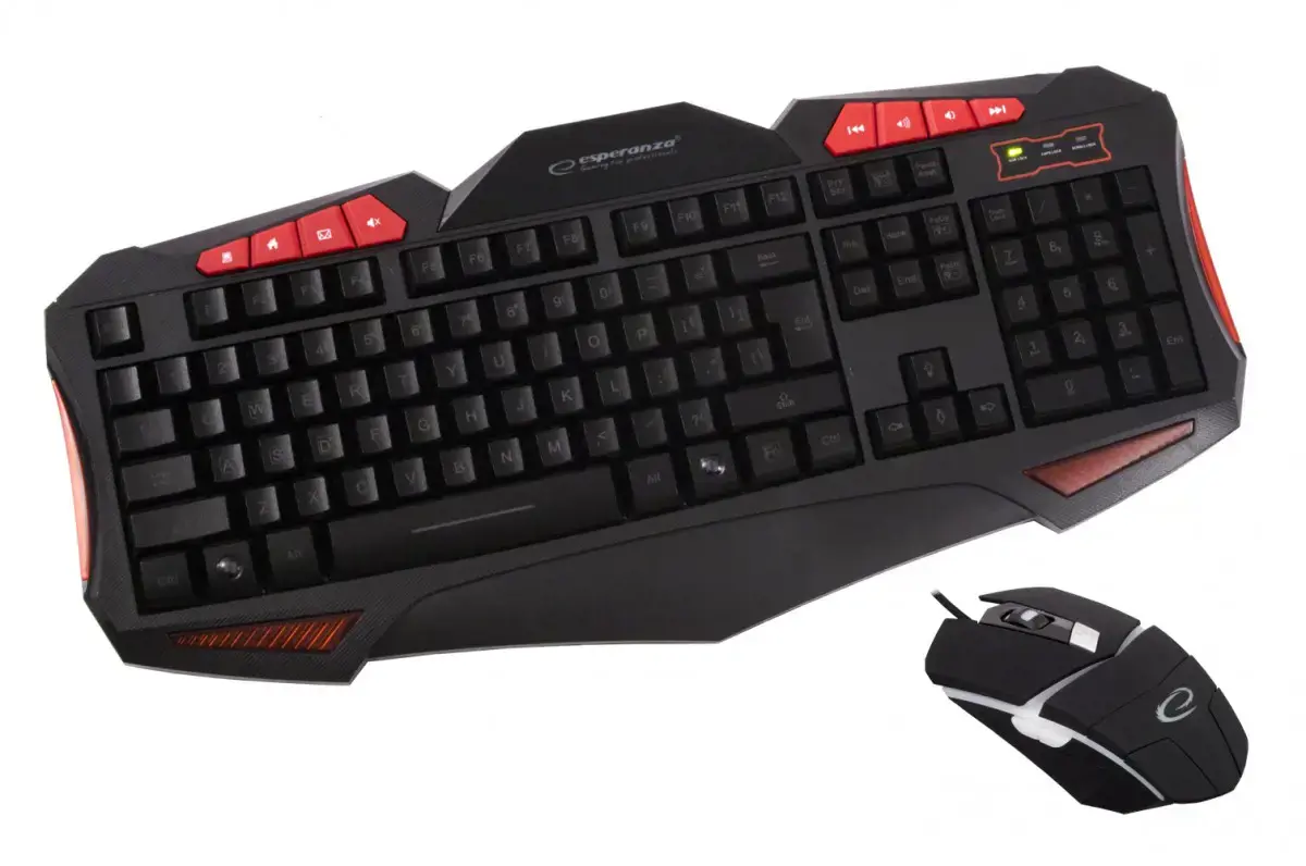 ESPERANZA EGK3000 MULTIMEDIA ILLUMINATED WIRED USB GAMING KEYBOARD WITH MOUSE SET SHELTER