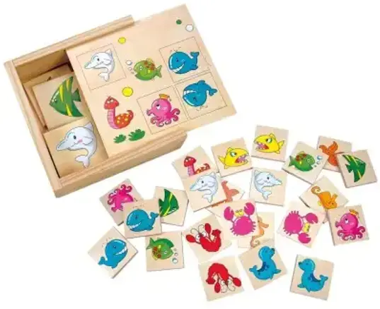 Atminties lavinimo žaidimas - MEMO "Jūros gyvūnai", 3+