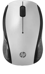 HP belaidė pelė 200 (Pike Silver), dvipusė, optinė, RF belaidė, 1000 DPI, juoda, sidabrinė