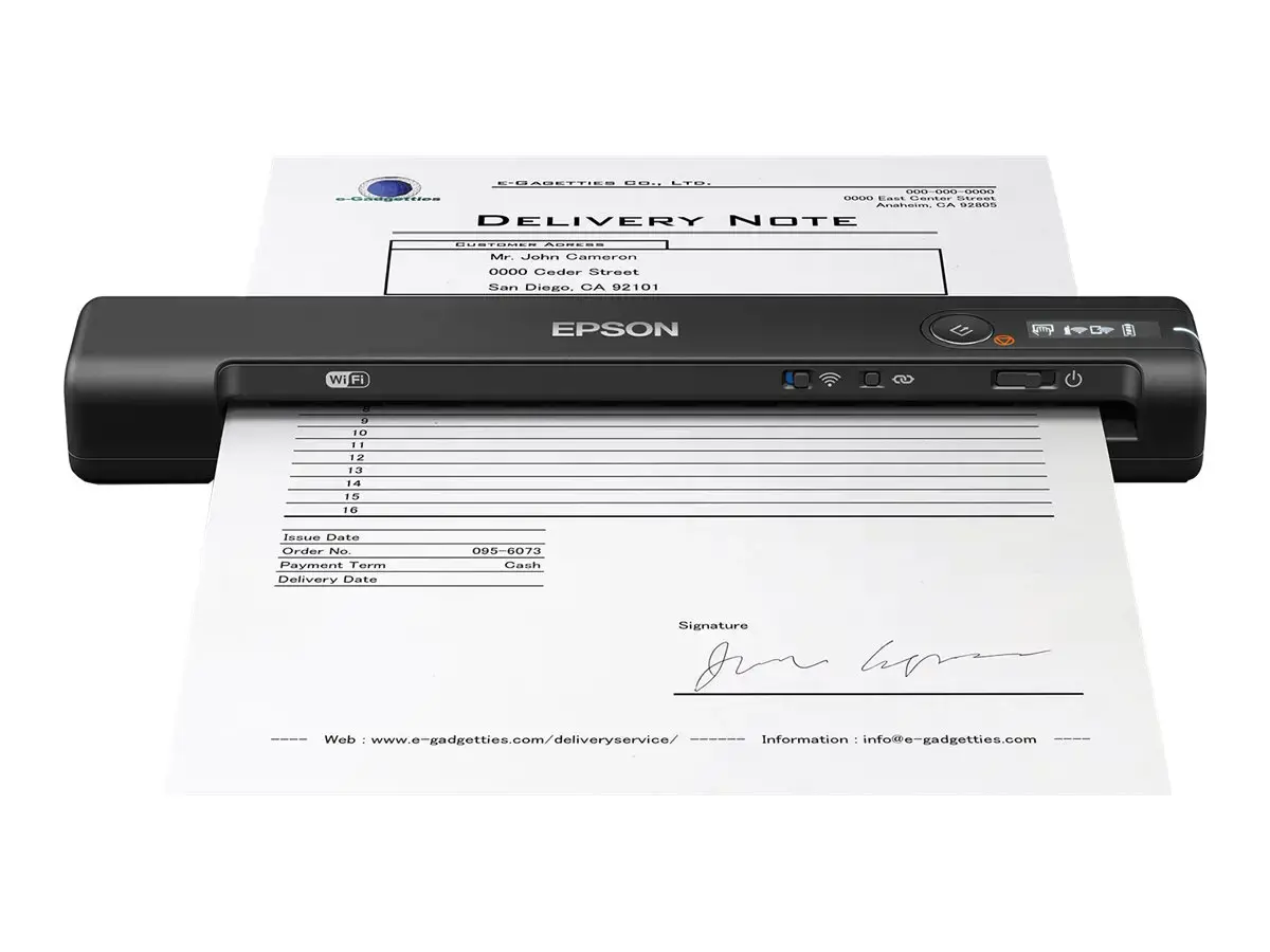 "Epson WorkForce ES-60W", 600 x 600 DPI, 48 bitų, 24 bitų, 16 bitų, 8 bitų, 4 sek.