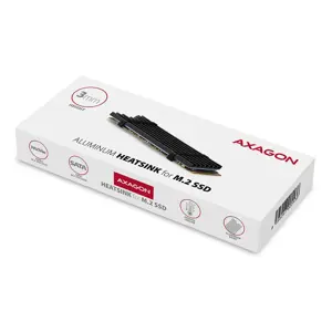 "AXAGON CLR-M2L3" pasyvusis - M.2 SSD, 80 mm SSD, ALU korpusas, silikoninės šiluminės pagalvėlės, aukštis 3 mm