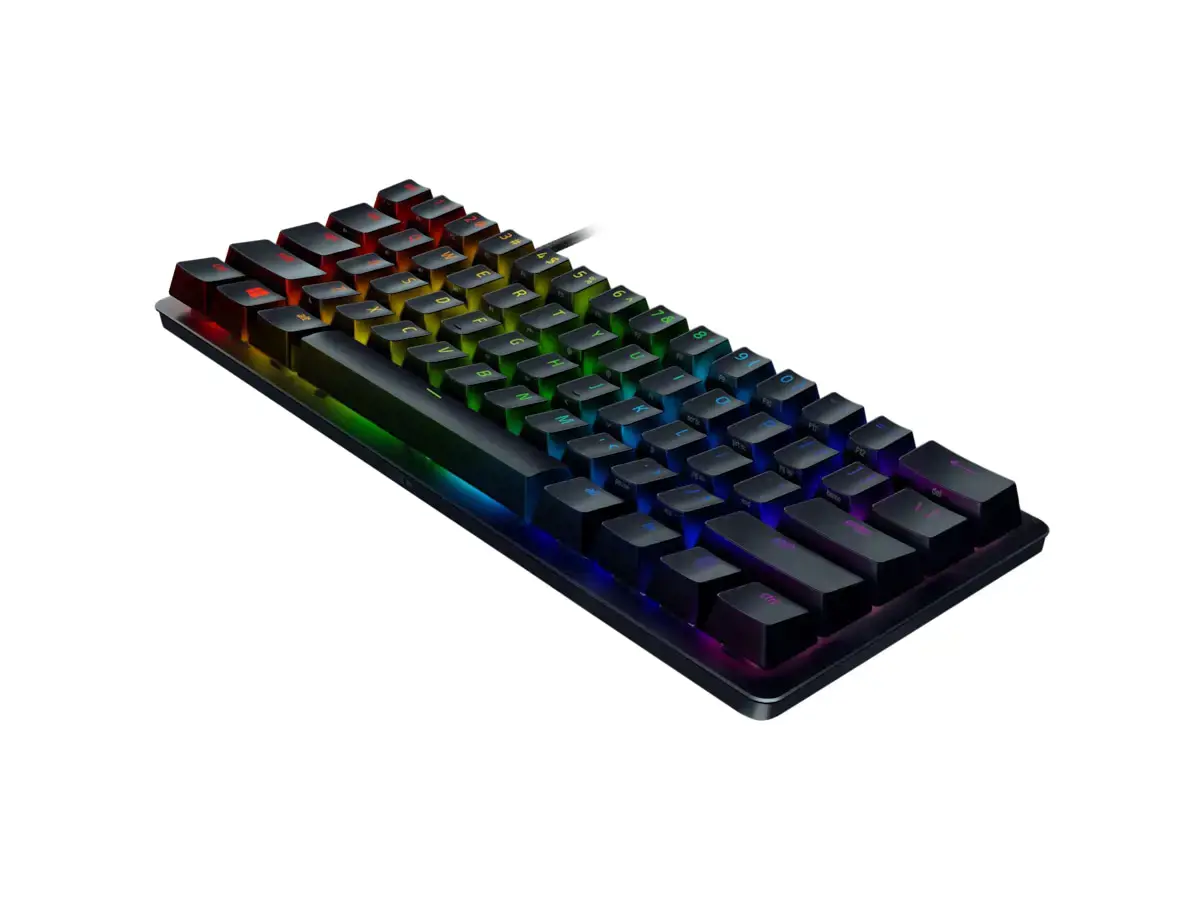 Razer Huntsman Mini 60%, Žaidimų, Opto-Mechanical, RGB LED apšvietimas, Nordic, Juoda, Laidinis