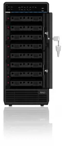 ICYBOX IB-3680SU3 "IcyBox" išorinis 3,5 standžiųjų diskų dėklas su 8 lizdais SATA I/II/III, USB 3.0, eSATA, JBOD, juodas