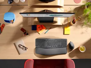 Logitech ERGO K860 for Business, Full-size (100%), Bluetooth, Semi-mechanical key switch, Graphite