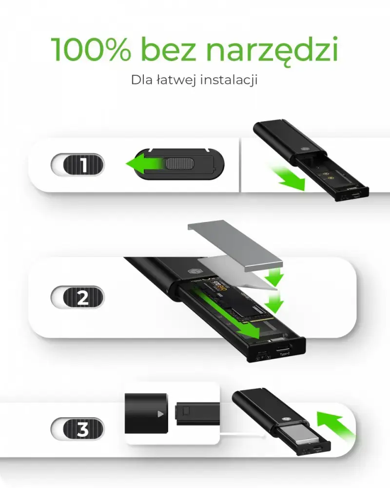 ICYBOX IB-1807MT-C31 Išorinis korpusas M.2 NVMe SSD USB 3.2 Gen 2 Type-C