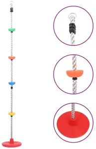 Laipiojimo virvės sūpynės su platformomis ir disku, 200 cm