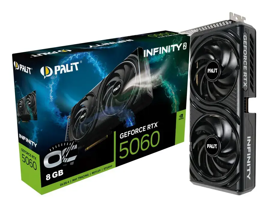 Vaizdo plokštė PALIT GeForce RTX 5060 8 GB, GDDR7, NE75060V19P1-GB2063L