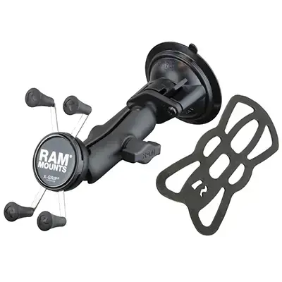 "RAM Mounts X-Grip" telefono laikiklis su "Twist-Lock" siurbtuku, mobilusis telefonas / išmanusis telefonas, pasyvusis laikiklis, juodas