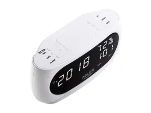 Adler AD 1186W alarm clock Digital alarm clock Black, White