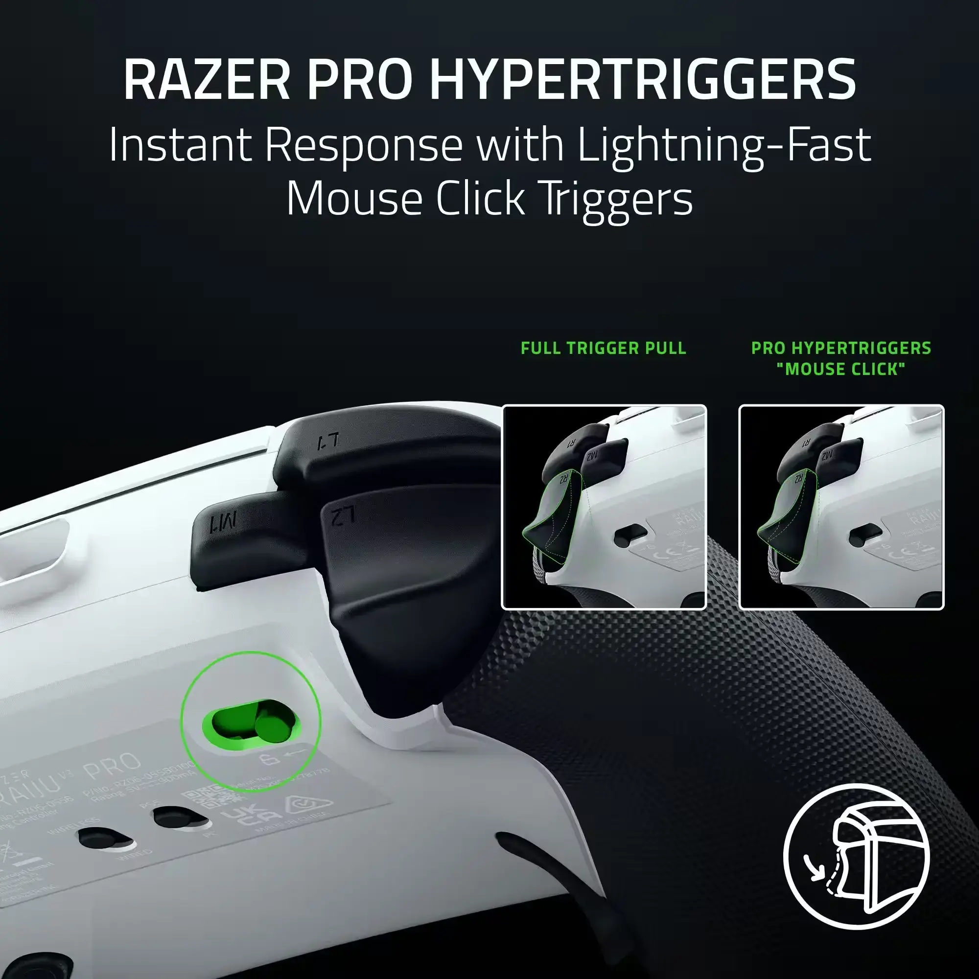 Razer Wireless Esports Controller for PlayStation 5 and PC | Raiju V3 Pro | White