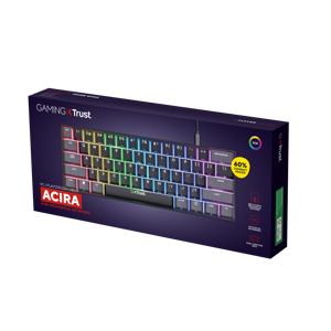 Trust GXT 867 Acira, 60%, Wired, USB, Mechanical, QWERTY, Black