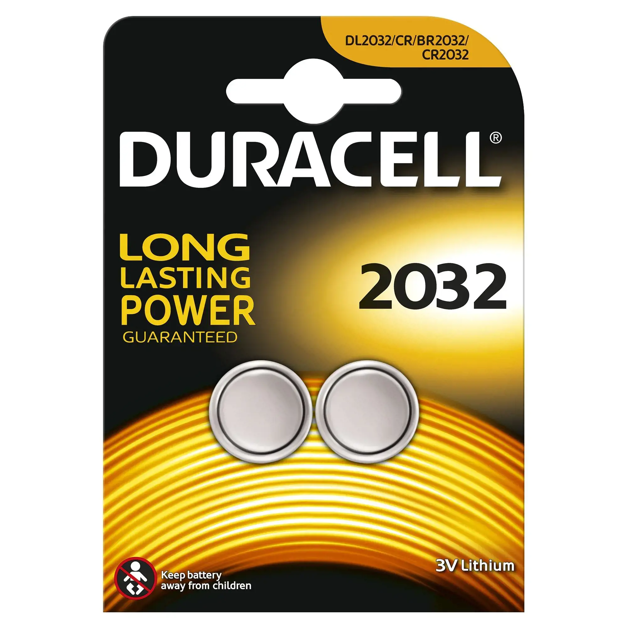 Duracell 2032, Single-use battery, CR2032, Lithium, 3 V, 2 pc(s), Silver