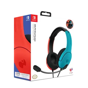PDP Officially Licensed LVL 40 stereo headset (Switch and Switch Lite compatible), Wired, Gaming, 200 g, Headset, Black, Blue, Red