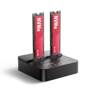 AXAGON ADSA-M2C22L USB-C 20Gbps docking station for 2× M.2 NVMe SSD with disk cloning function with…