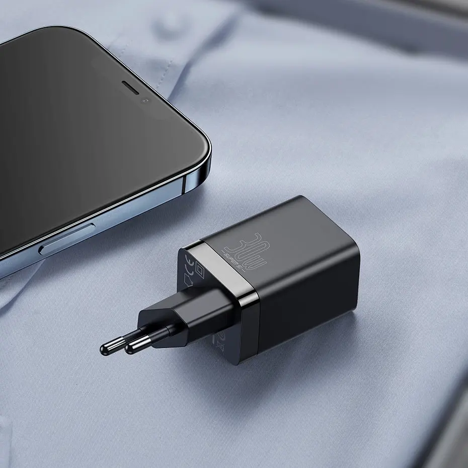 Baseus Super Si Pro Quick Charger USB + USB-C 30W (black)