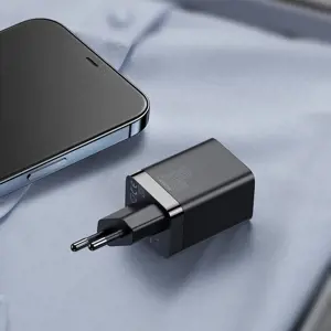 Baseus Super Si Pro Quick Charger USB + USB-C 30W (black)