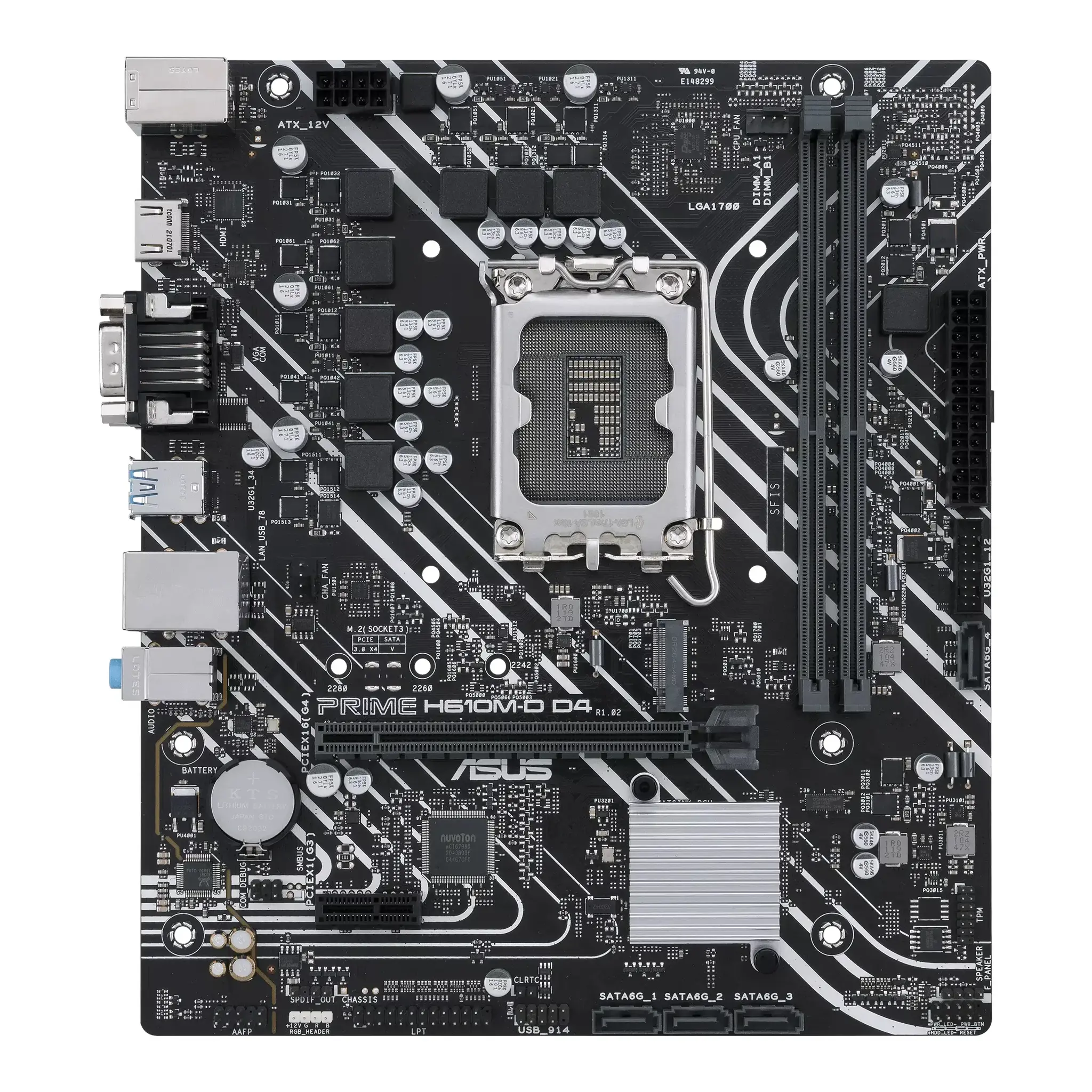 ASUS PRIME H610M-D D4, "Intel", LGA 1700, "Intel® Celeron®", "Intel® Core™ i3", "Intel® Core™ i3", "Intel® Core™ i5", "Intel® Core™ i7", "Intel® Core™ i9",..., DDR4-SDRAM, 64 GB, DIMM