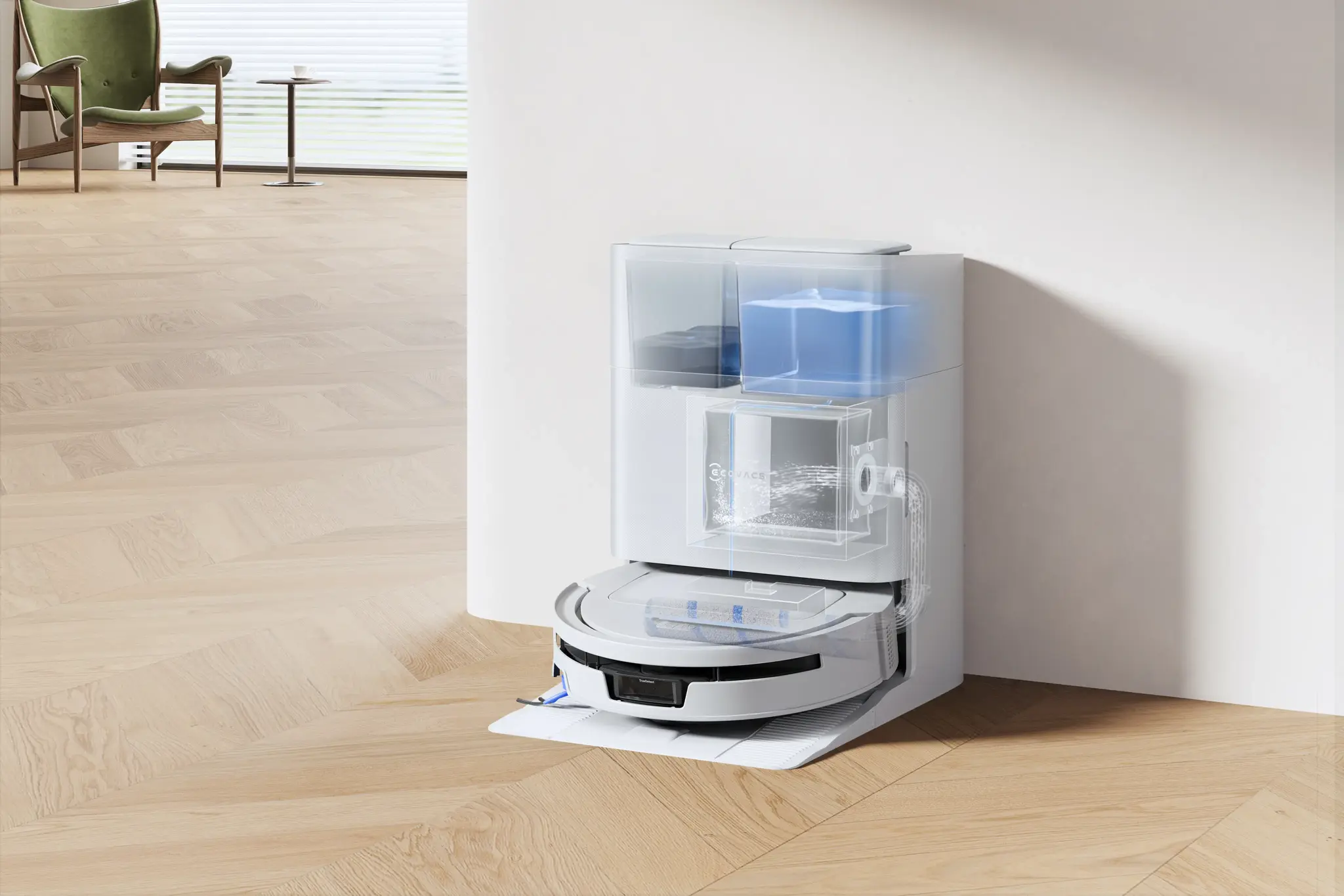 Dulkių siurblys-robotas Ecovacs DEEBOT T90 Max Pro OMNI, Balta