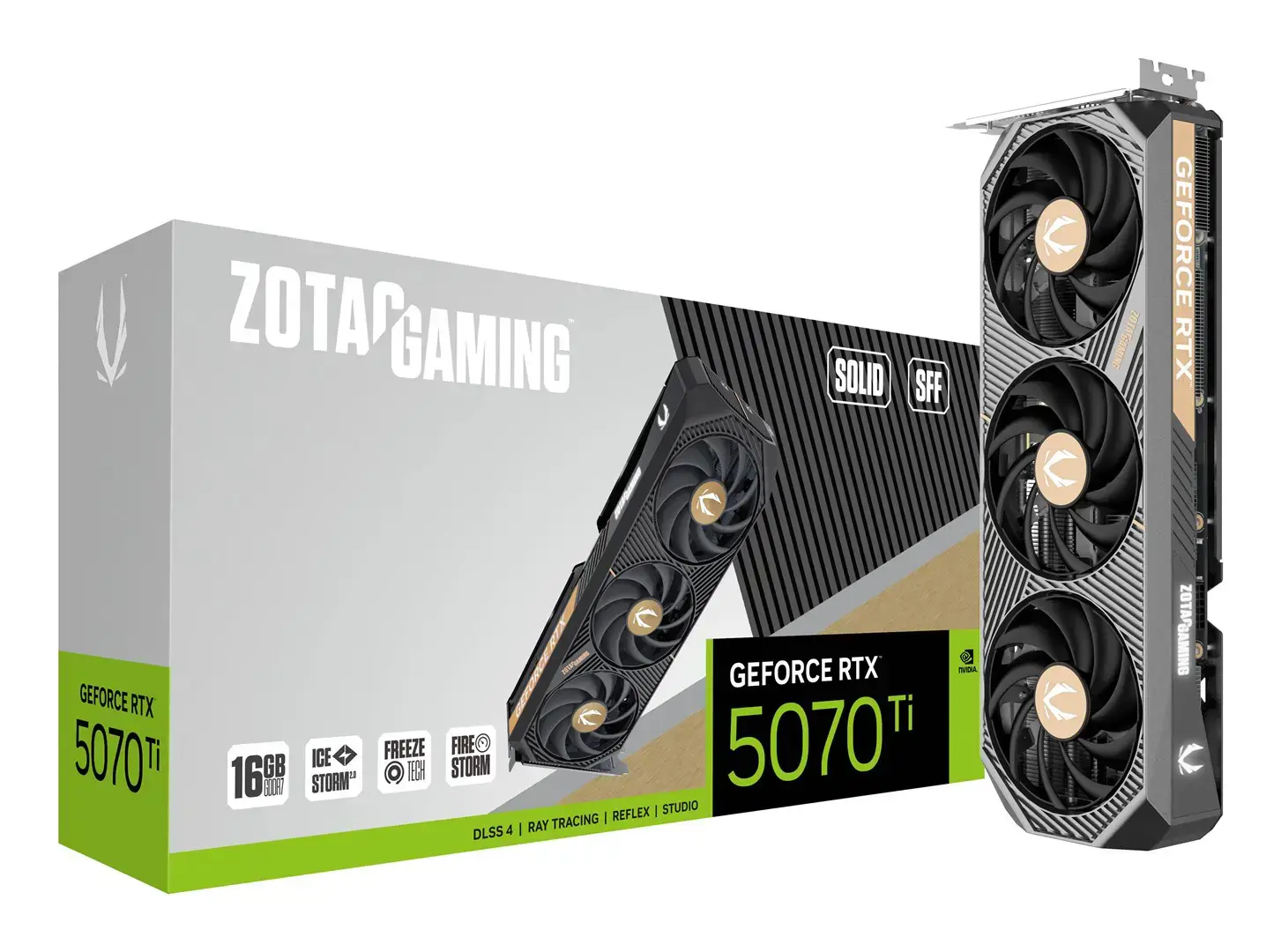 Vaizdo plokštė ZOTAC GeForce RTX 5070 Ti 16 GB, GDDR7, ZT-B50710D3-10P
