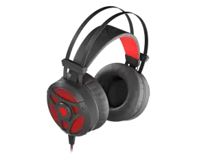 "Genesis" žaidimų ausinės "Neon 360 Stereo" su integruotu mikrofonu, juodos/raudonos spalvos, laidinės