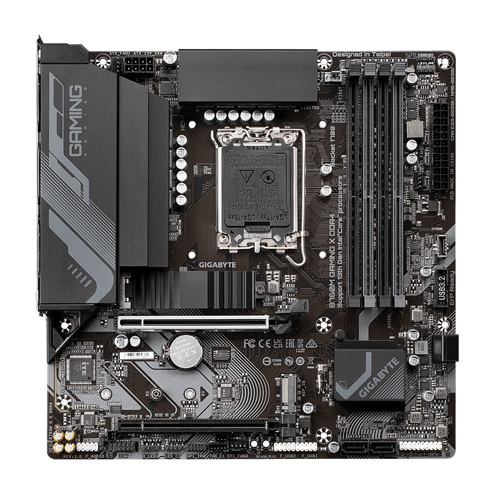 Gigabyte B760M GAMING X DDR4, "Intel", LGA 1700, "Intel® Celeron®", "Intel® Core™ i3", "Intel® Core™ i5", "Intel® Core™ i7", "Intel® Core™ i9",..., LGA 1700, DDR4-SDRAM, 128 GB