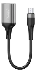 XO adapteris USB - microUSB OTG, juodas (NB201)
