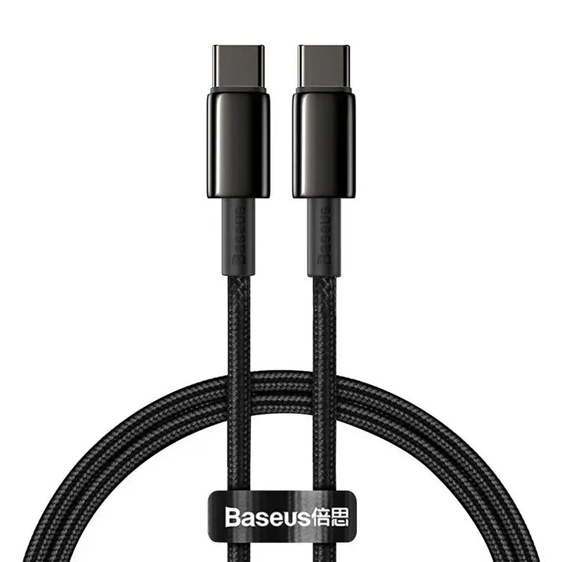 "Baseus" C tipo USB - C tipo USB kabelis "Power Delivery Quick Charge" 100W 5A 1 m juodas (juodas)