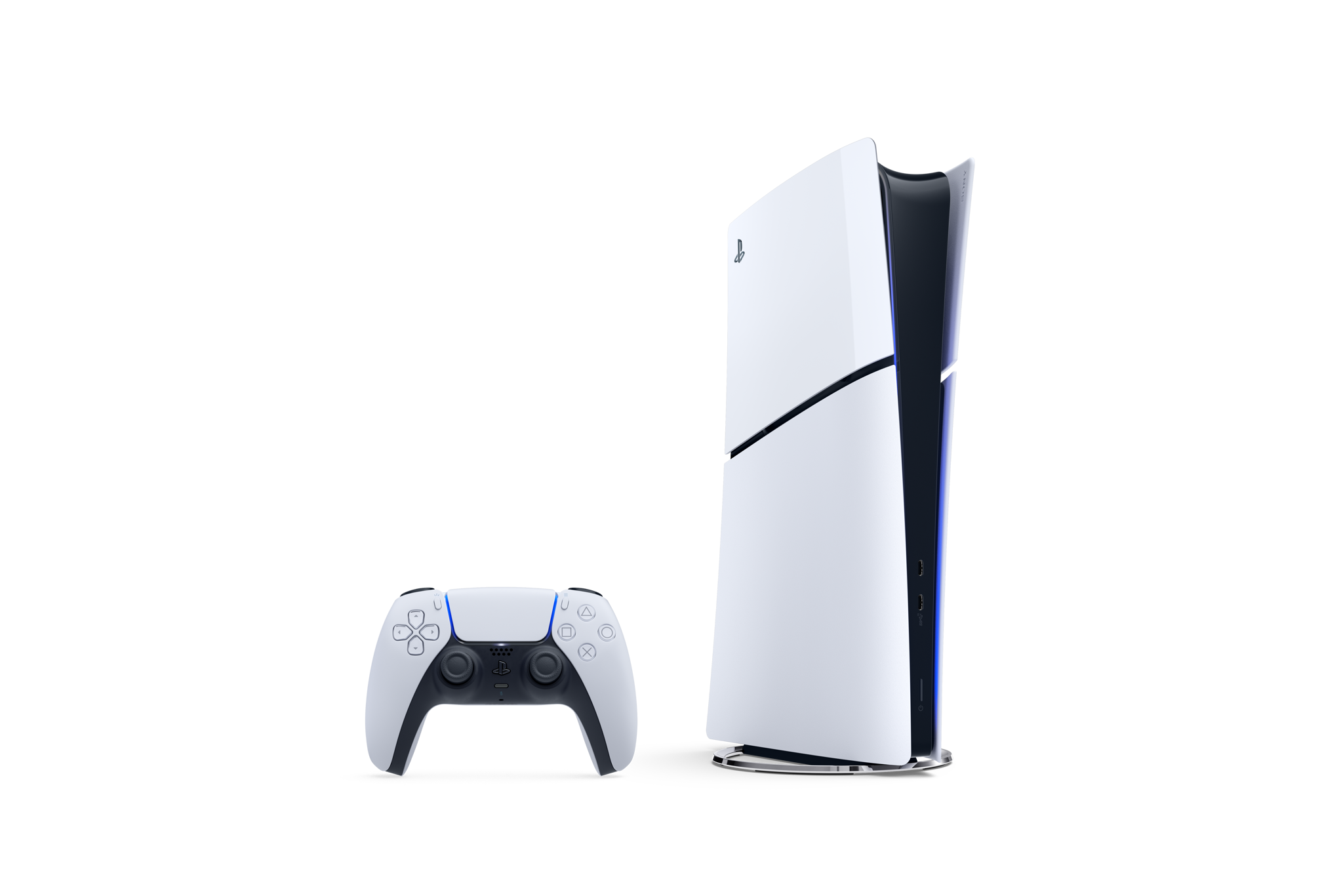 Sony PlayStation 5 (model group - Slim) Digital Edition, PlayStation 5, Black, White, 16384 MB, GDDR6, 448 GB/s, AMD