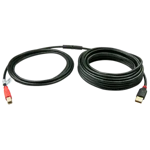"Lindy" 10 m USB2.0 aktyvusis ilgintuvas A/B, 10 m, USB A, USB B, USB 2.0, vyriškas/vyriškas, juodas, raudonas