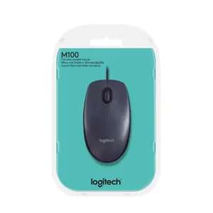 "Logitech" pelė M100, dvipusė, optinė, A tipo USB, 1000 DPI, pilka