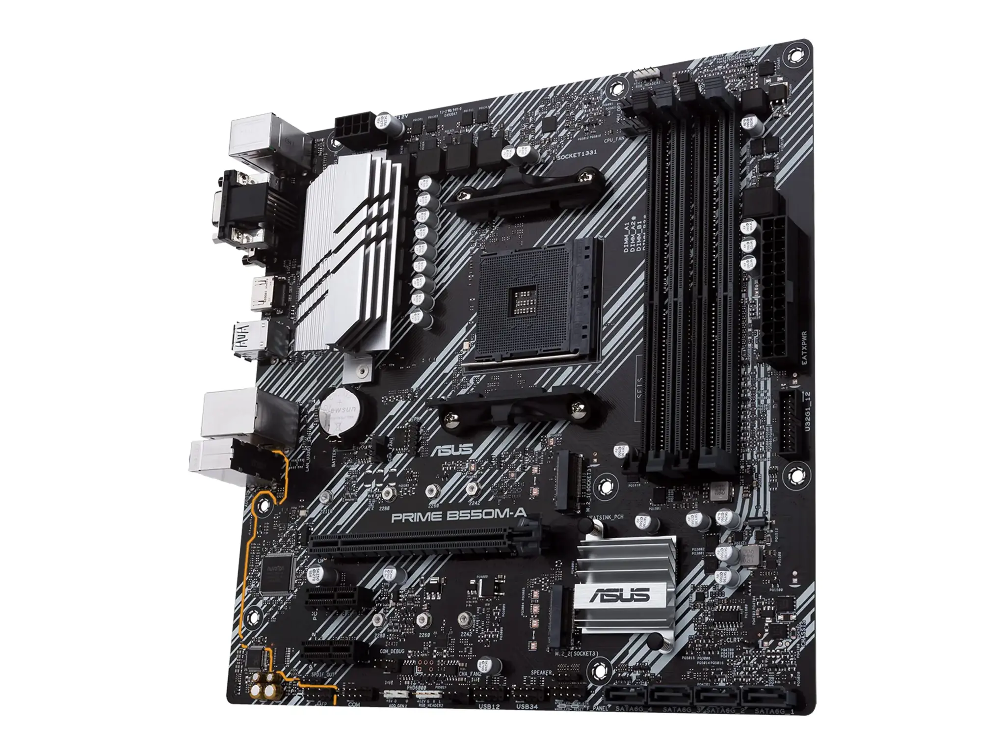 ASUS PRIME B550M-A, AMD, "Socket AM4", 3 kartos "AMD Ryzen™ 3", 3 kartos "AMD Ryzen 5", 3 kartos "AMD Ryzen™ 7", 3 kartos..., DDR4-SDRAM, 128 GB, DIMM