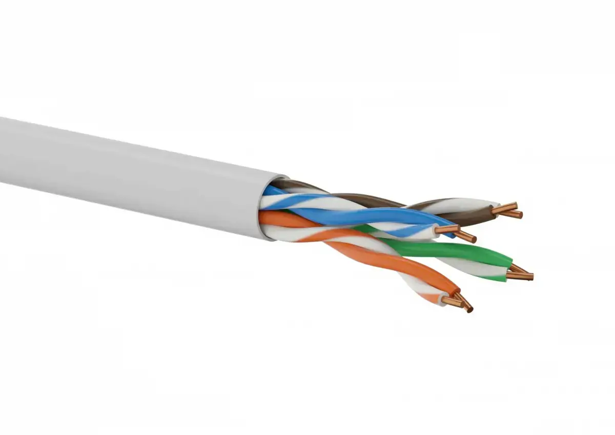 A-LAN DRUT 100% varinis 24 AWG tinklo kabelis KIU5PVC305 (UTP; 305 m; cat 5e; pilka spalva).