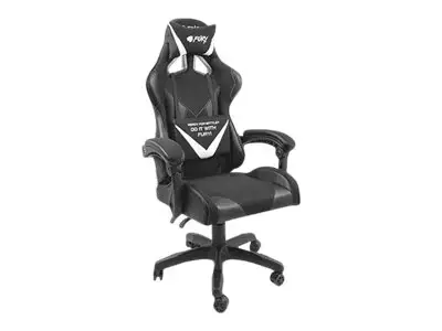 NATEC Fury žaidimų kėdė Avenger L juoda-balta