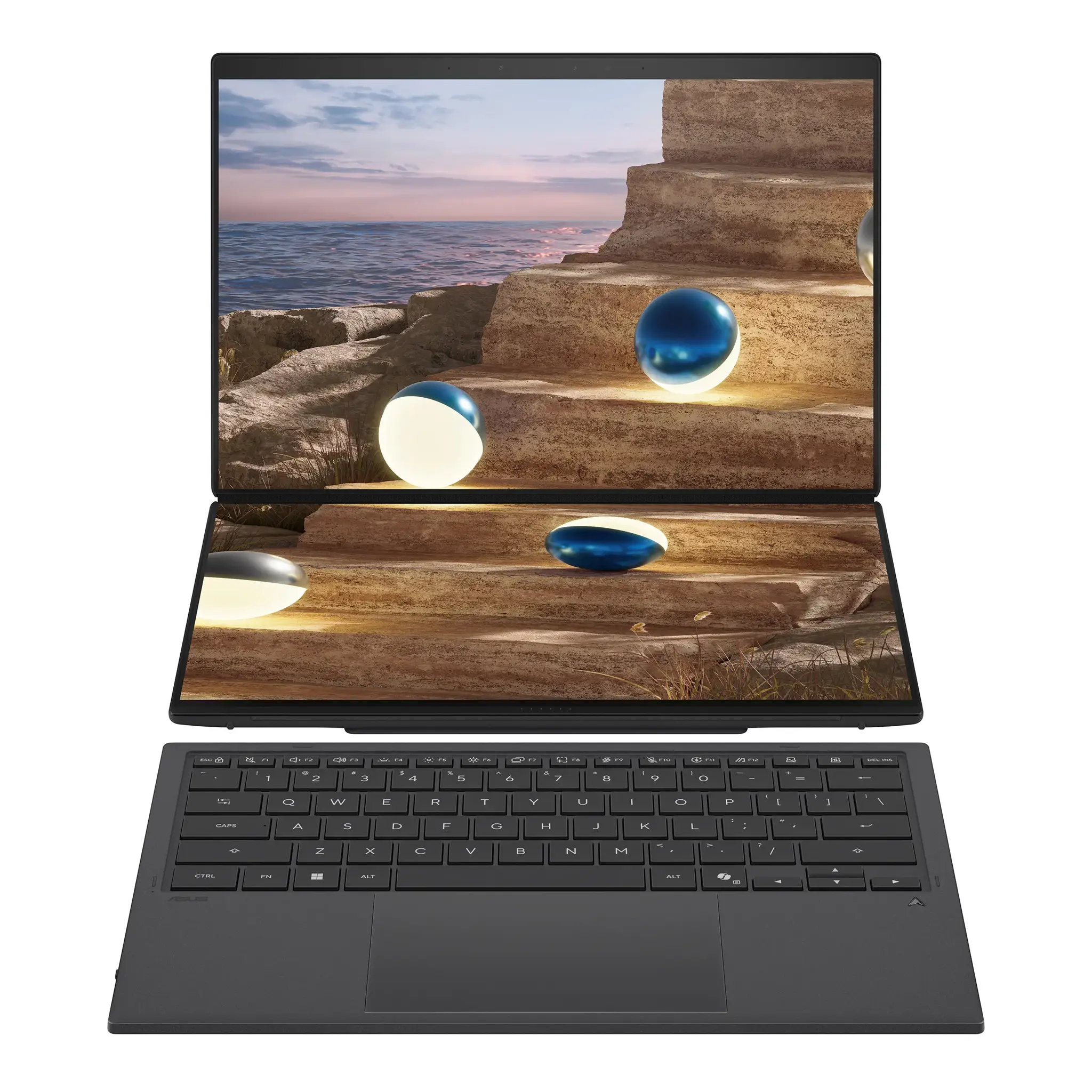 Nešiojamas kompiuteris ASUS Zenbook Duo UX8407AA-SN066W, 378H, 2 TB, 14 Coliai, Windows 11 Pro