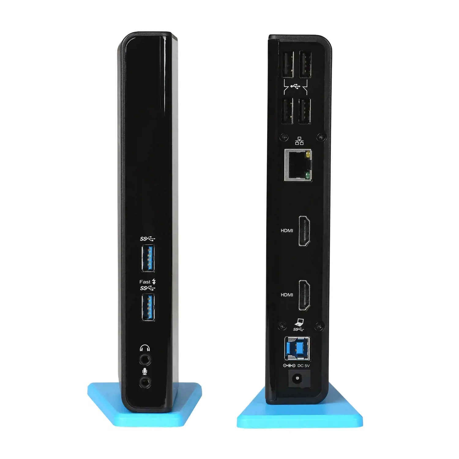 I-TEC USB 3.0/USB-C dvigubo HDMI prijungimo stotelė 2x HDMI 1x GLAN 2x USB 3.0 4x USB 2.0 1x Audio 1x Mikrofonas