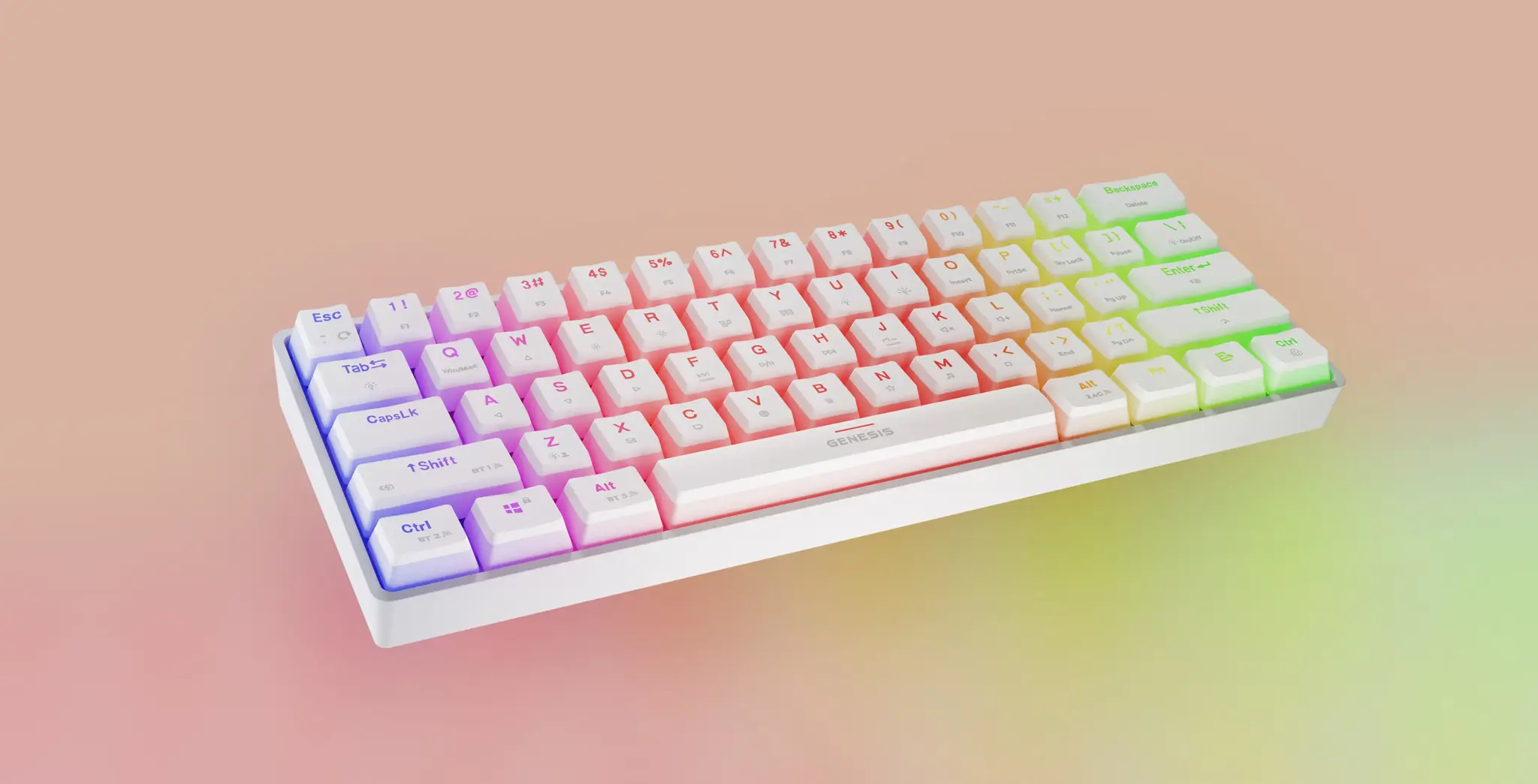 Genesis | THOR 660 G2 | Gaming keyboard | Wireless/Wired | US | White | 2.4 GHz, Bluetooth, USB | Tactile