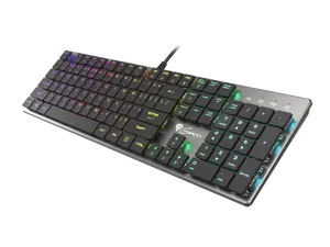 NATEC Genesis mechaninė žaidimų klaviatūra Thor 420 RGB apšvietimas plonas mėlynas jungiklis JAV iš…