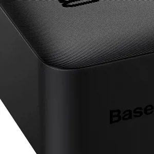 "Baseus Bipow" maitinimo bankas su ekranu 30000mAh 15W black (Overseas Edition) Black (juodas)