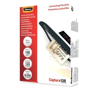 "Fellowes" A6 blizgus 125 mikronų laminavimo maišelis - 100 pakuočių, skaidrus, plastikinis, 160 mm…