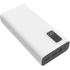 Platinet power bank 20000mAh PD QC LED, baltos spalvos